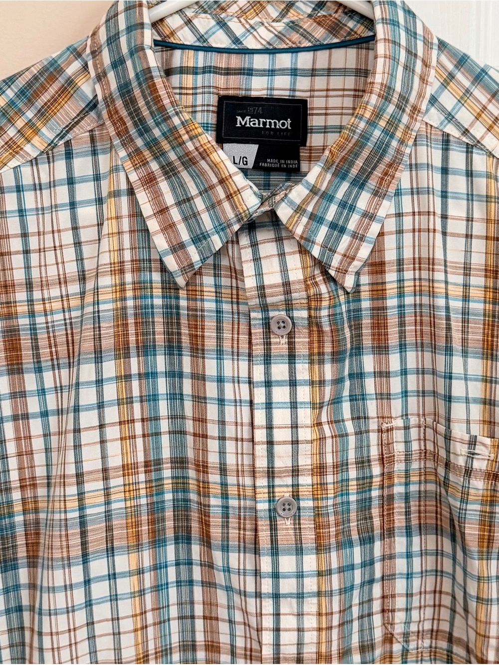 Marmot Multicolored Men’s L Short Sleeve Button Up Shirt - Picture 3 of 6